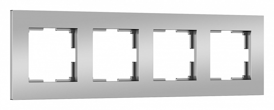 Рамка на 4 поста Werkel Slab серебро матовый W0042965