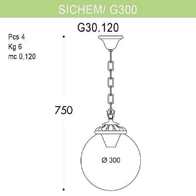 Подвесной светильник Fumagalli GLOBE 300 G30.120.000.VZE27